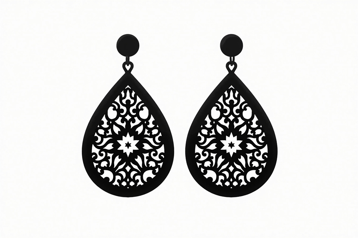 Leaf Earring Silhouette Bundle, an Object Graphic by jahid234 (Photo 11 of 13)
