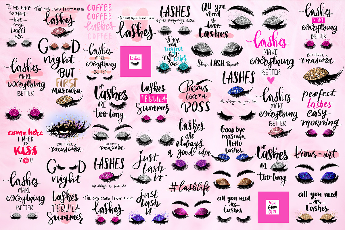Lashes quotes for fashion girls., a Decorative Illustration by Yana Lesiuk (Photo 9 of 9)