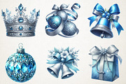 Silver Blue Christmas Clipart, an Illustration by RobertsArt (Thumbnail 4 of 5)