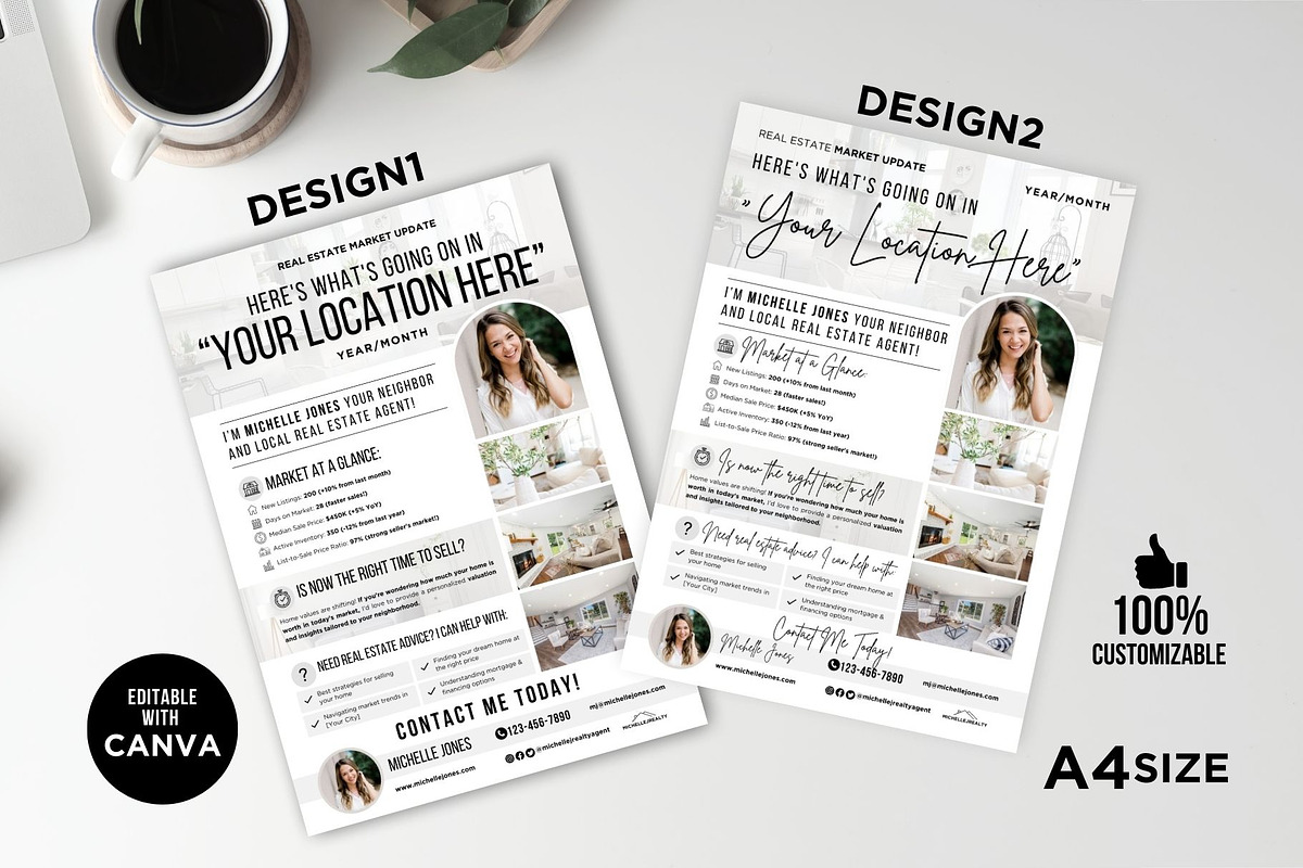 Real Estate Market Update Flyers, a Flyer Template by CreativeVinesStore (Photo 3 of 7)