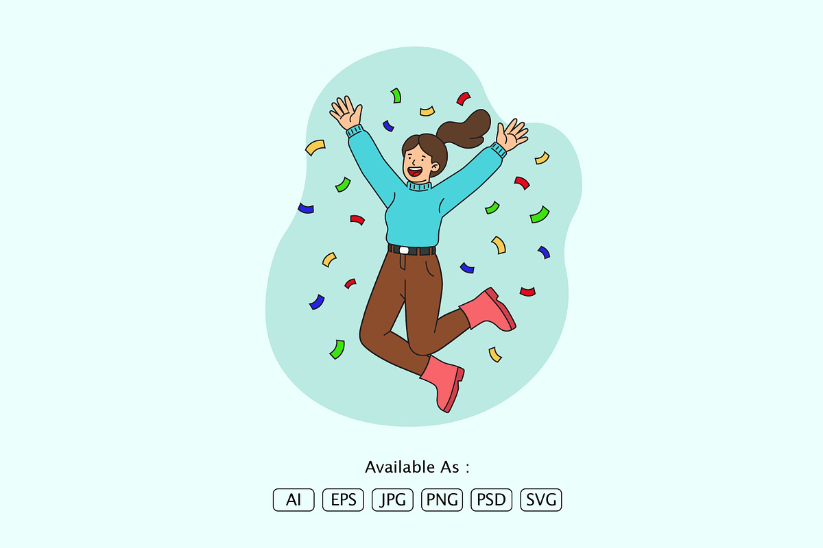 Joyful Celebration Illustration, a Person Illustration by Partikusi Design (Photo 1 of 3)