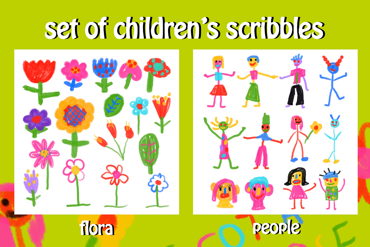 Naive kids scribbles illustrations, a Person Illustration by okchizh (Photo 3 of 12)