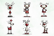 Whimsical Christmas Reindeer Clipart, an Illustration by Creative Art (Thumbnail 7 of 13)