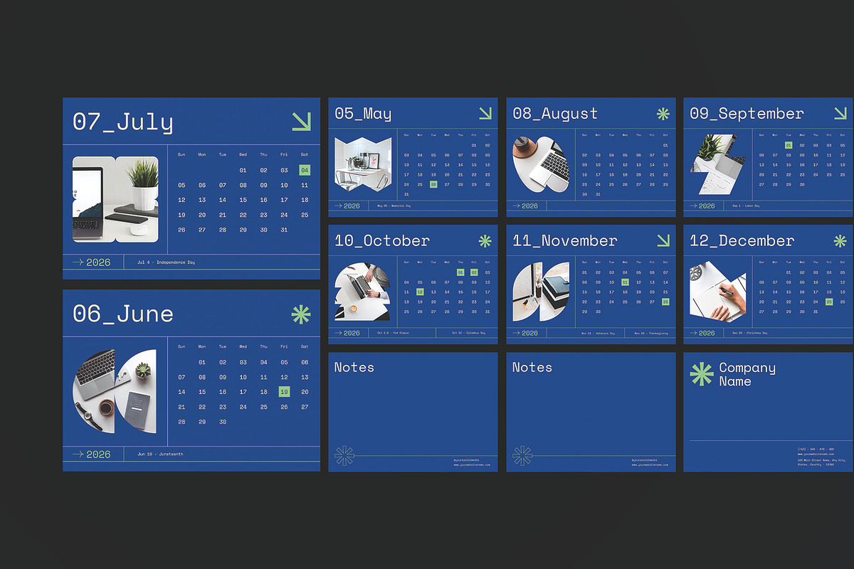Modern Blue Calendar preview 4