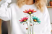 Whimsical spring daisy flower clipar, an Illustration by SinaCreation (Thumbnail 6 of 11)