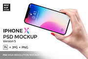 iPhone X Mockup version 5, an iPhone Mockup by Mockup Store (Thumbnail 1 of 3)