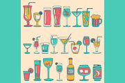 Doodle cocktail icons and patterns, a Pattern Graphic by Art Loft (Thumbnail 7 of 16)