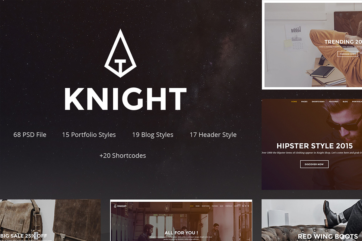 Knight - Corporate and Shop PSD, a Websites & App Template by Knighthemes (Photo 1 of 4)