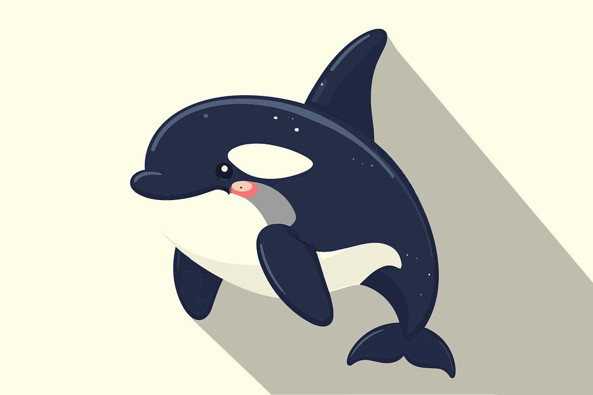 Cute orca illustration in flat, an Animal Illustration by Pray Art Design Studio (Photo 3 of 3)