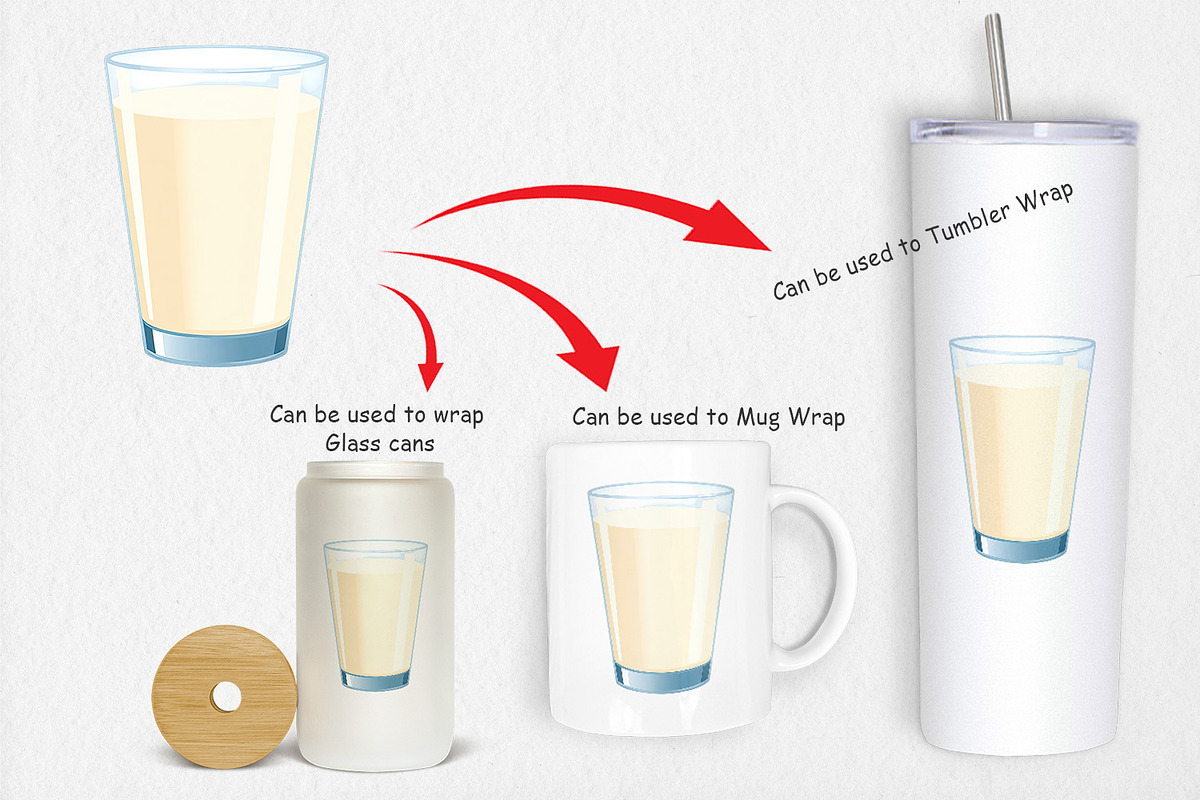 Glass of Milk Clipart, a Graphic by Artnoy (Photo 4 of 5)