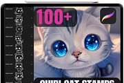 Procreate Cute Chibi Cats Stamps, a Brush Add-On by OneBerryCreations (Thumbnail 1 of 7)