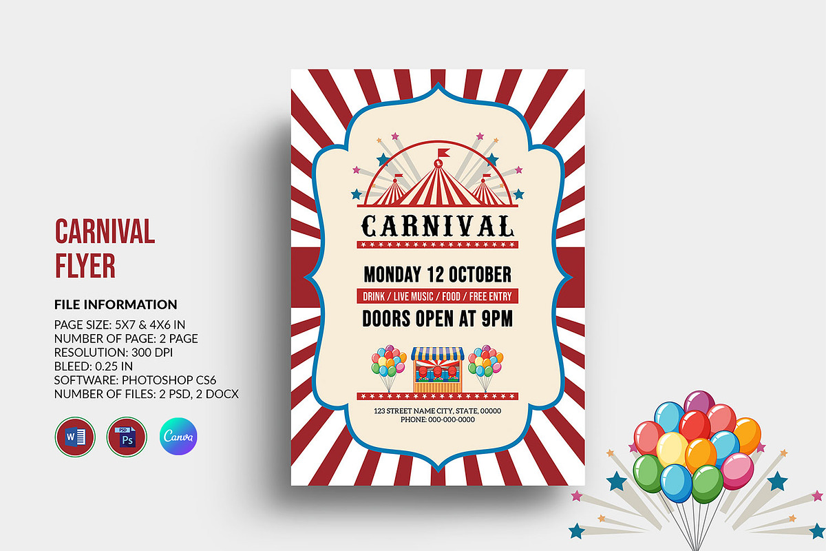 Carnival Fun Fair Flyer V1347, a Flyer Template by Template Shop (Photo 1 of 4)