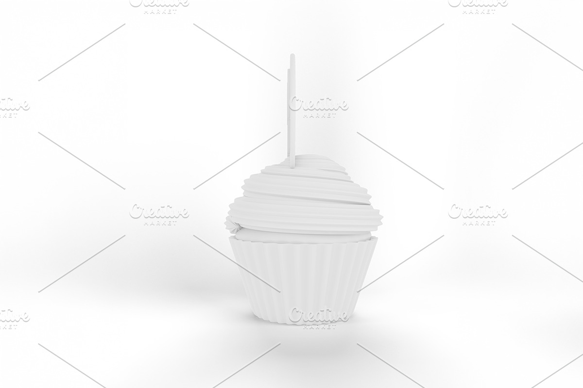 Cartoon I Heart Mom Cupcake Mockup, a Merchandise Mockup by Qaleb Studio (Photo 2 of 2)