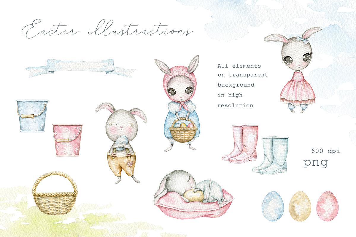 Watercolor Easter, an Animal Illustration by Mimomy (Photo 2 of 17)