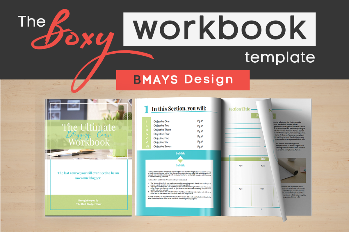 Boxy Workbook & Layout Template, a Presentation Template by BMAYS Design (Photo 1 of 6)