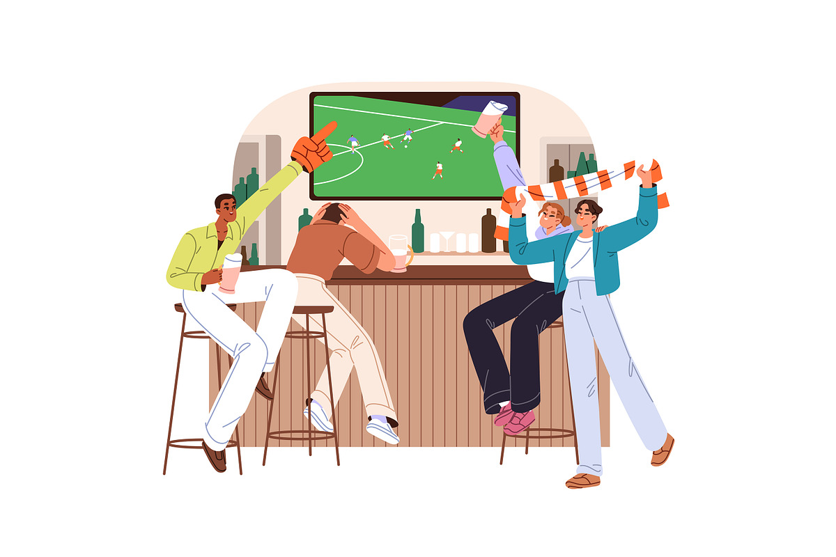 Football fans support teams set, a Sport Illustration by PaperTrident (Photo 4 of 7)