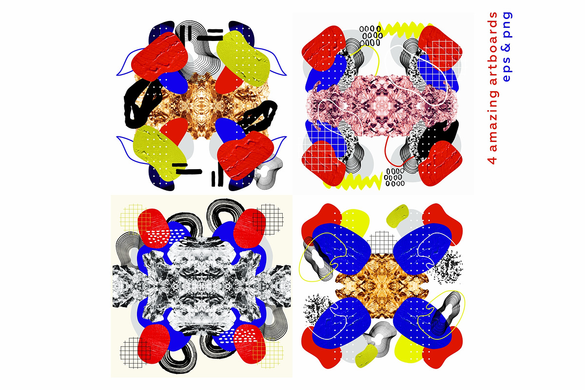 Collage me! Abstract modern bundle, a Pattern Graphic by lisa_kalev (Photo 9 of 26)