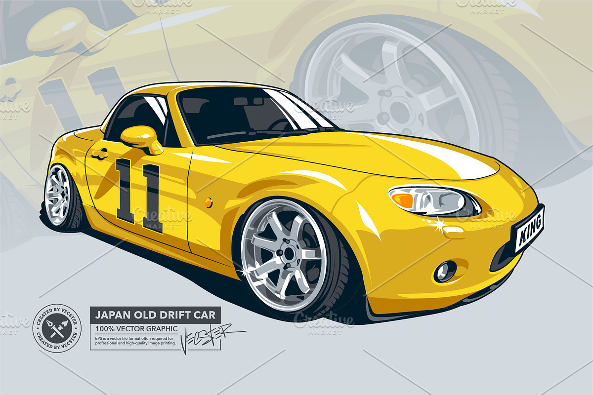 Japan Drift Cars, a Sport Illustration by Vecster (Photo 3 of 8)