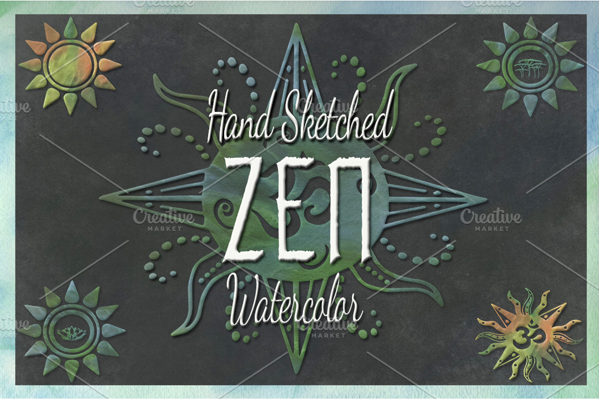 Hand Sketched Watercolor Zen & More, an Illustration by Le Paper Cafe (Photo 3 of 4)