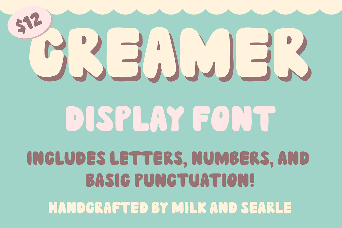Creamer Display Font, a Handwritten Font by Milk and Searle (Photo 1 of 5)
