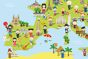 Cartoon map of Europe, an Animal Illustration by asantosg (Thumbnail 2 of 5)