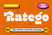 Ratego Vintage Slab Serif Font, a Serif Font by RantautypeStudio (Thumbnail 1 of 15)