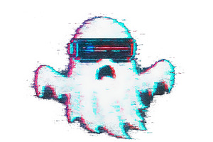 Halloween ghost graphic features tex, an Illustration by Dvoevnore photos