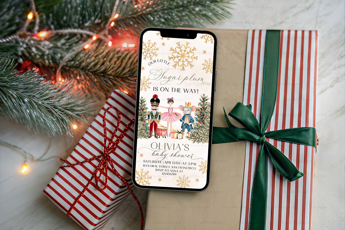 Christmas Phone Mockup Striped Gift, a Product Mockup by TatiMockup (Photo 5 of 5)