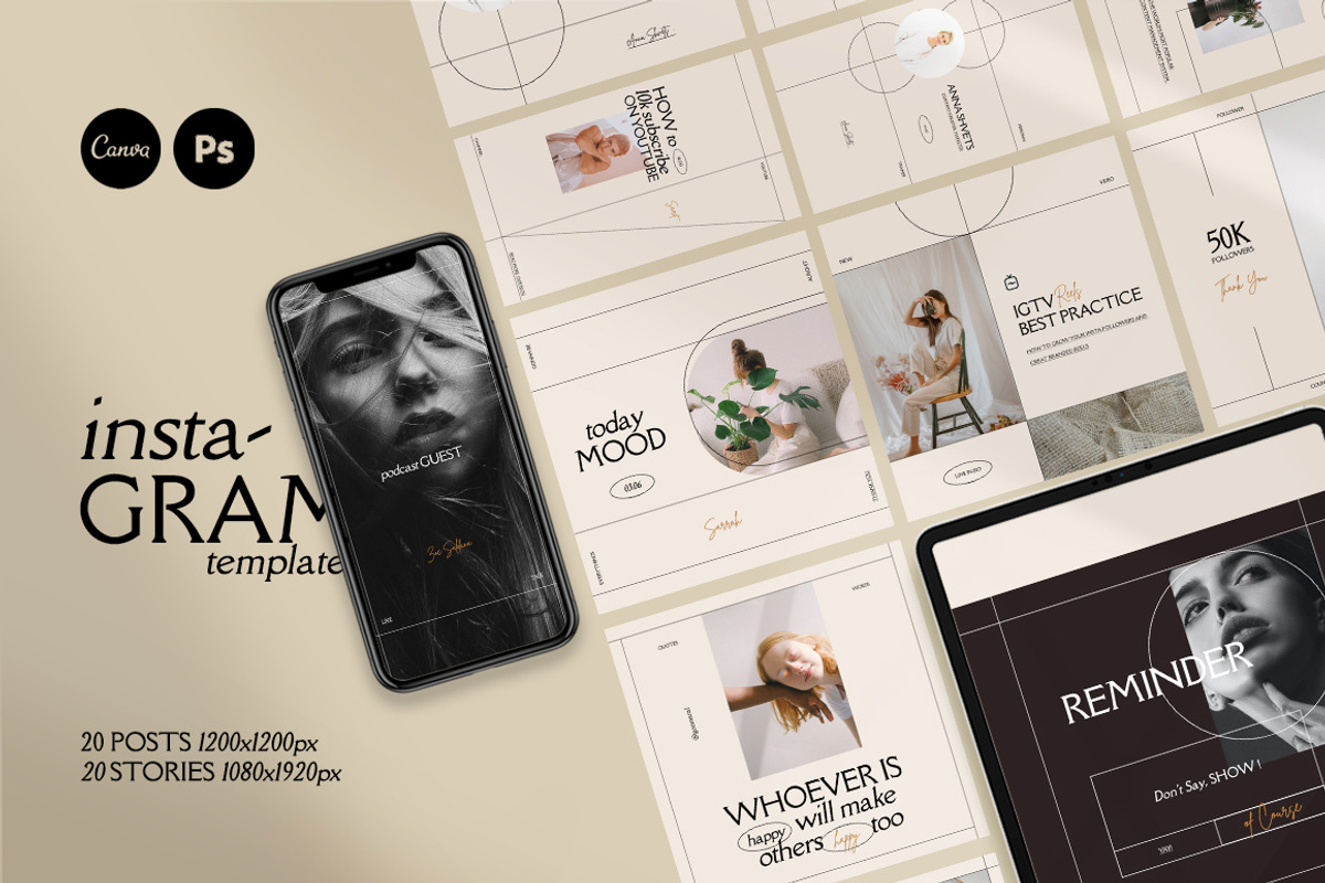 Instagram Bundle CANVA PS, a Social Media Template by goodesign (Photo 7 of 12)
