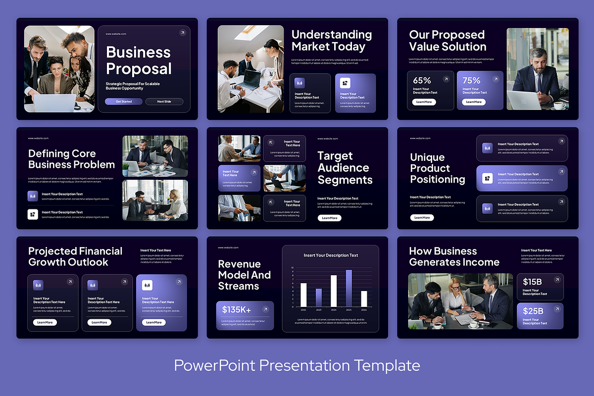 Black Purple Business Proposal, a Presentation Template by Sixtemp (Photo 2 of 3)