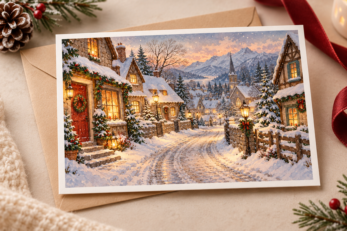 Illustrated Christmas Postcards, a Seasonal Illustration by MarisoArt (Photo 2 of 7)