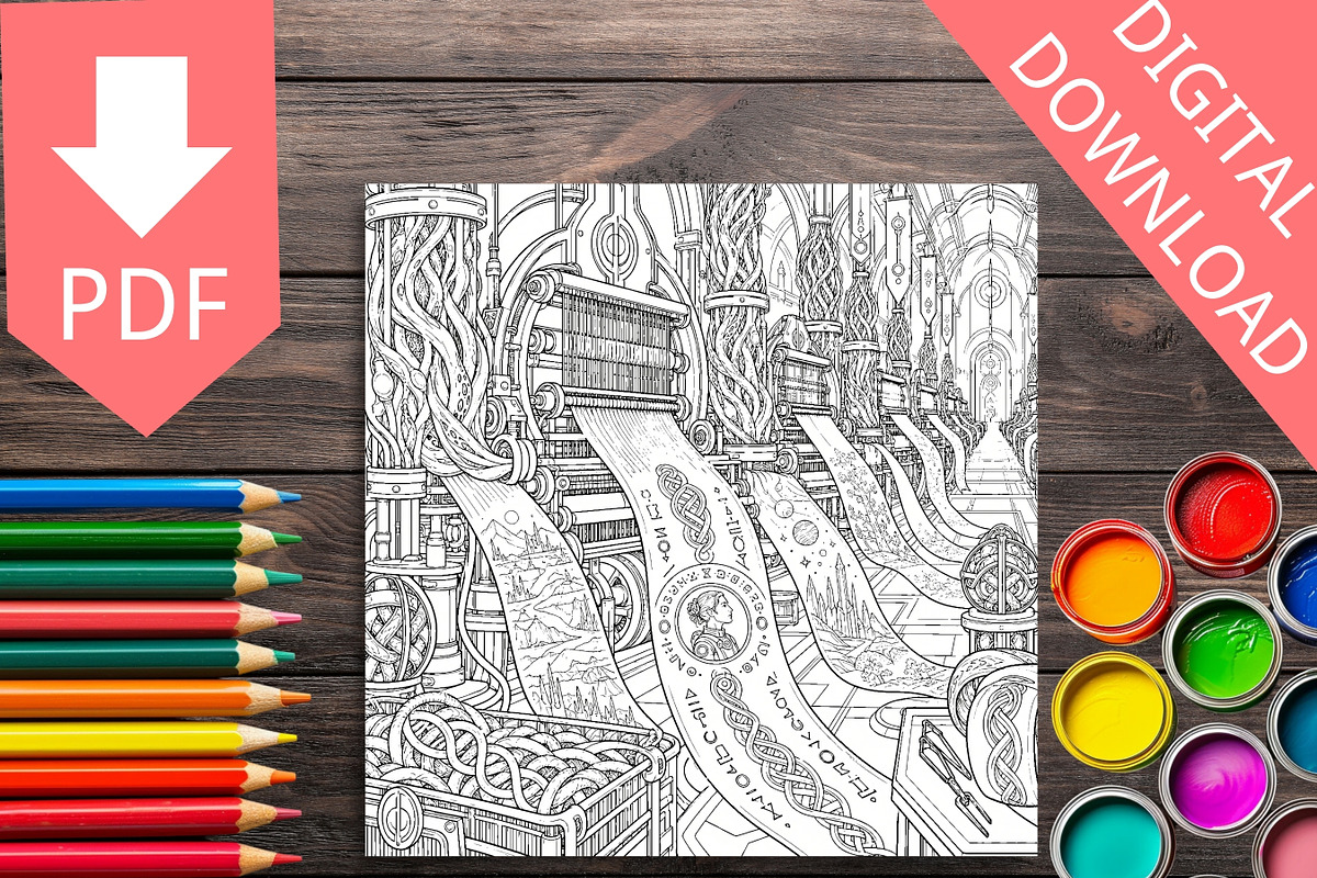 80 Alien Ruins Coloring Pages Bundle, a Brochure Template by LA Design (Photo 5 of 10)