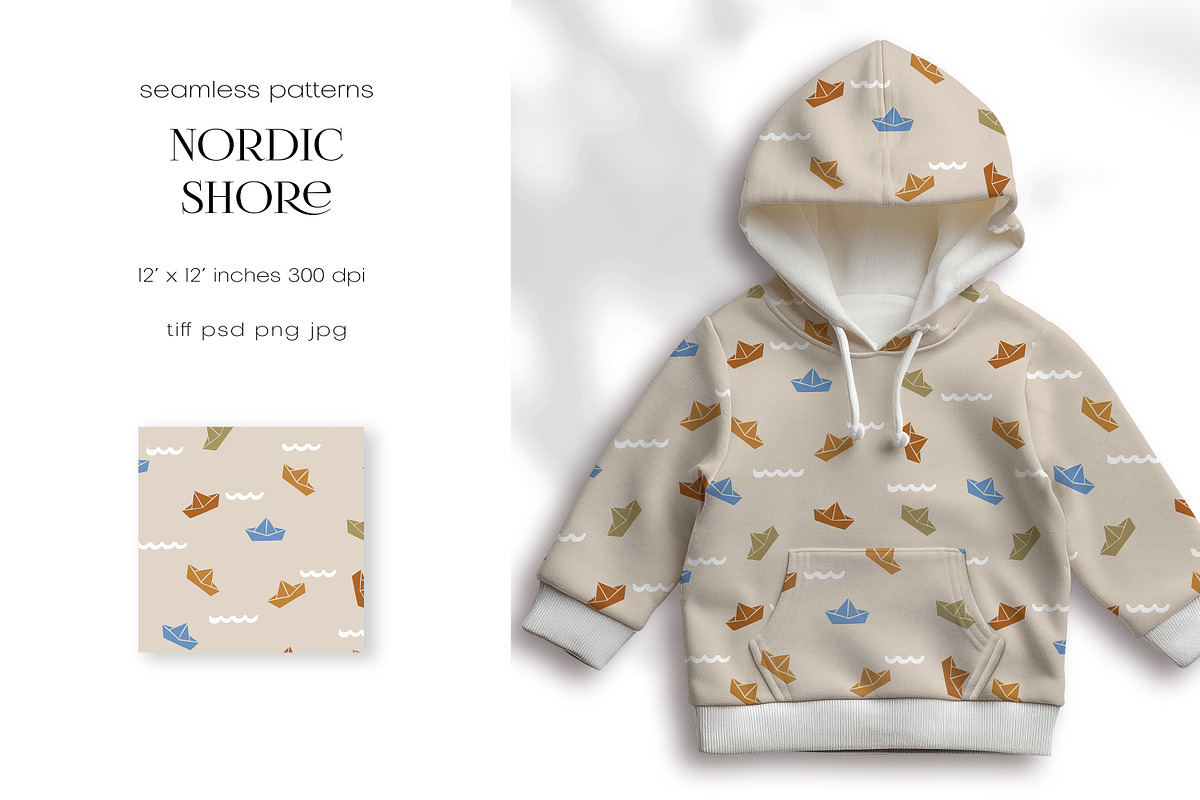 Nordic Shore – Patterns Collection, a Pattern Graphic by PROTEA Watercolor Studio (Photo 6 of 10)