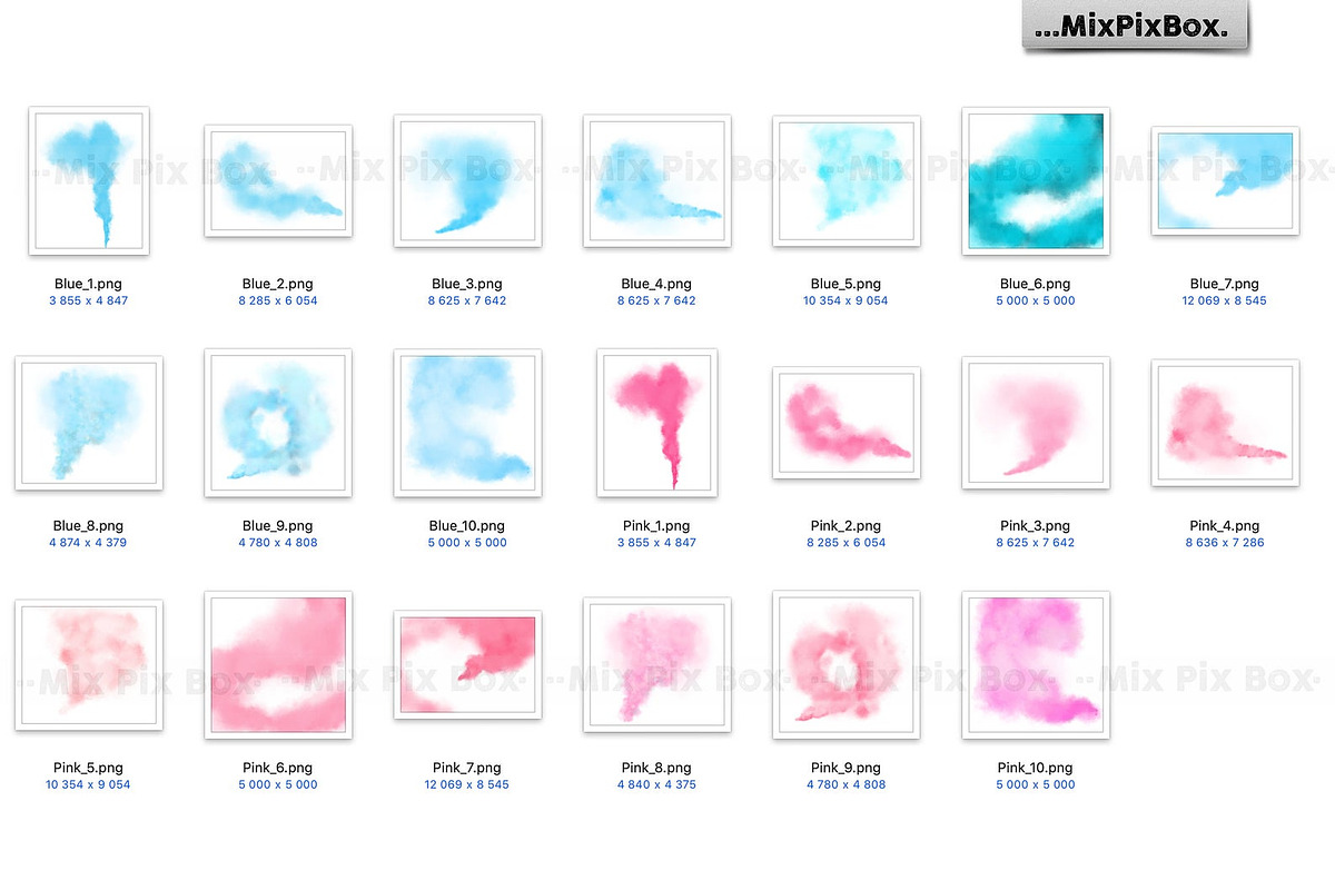 Pink and Blue Smoke Bombs Overlays, a Layer Style Add-On by MixPixBox (Photo 2 of 4)
