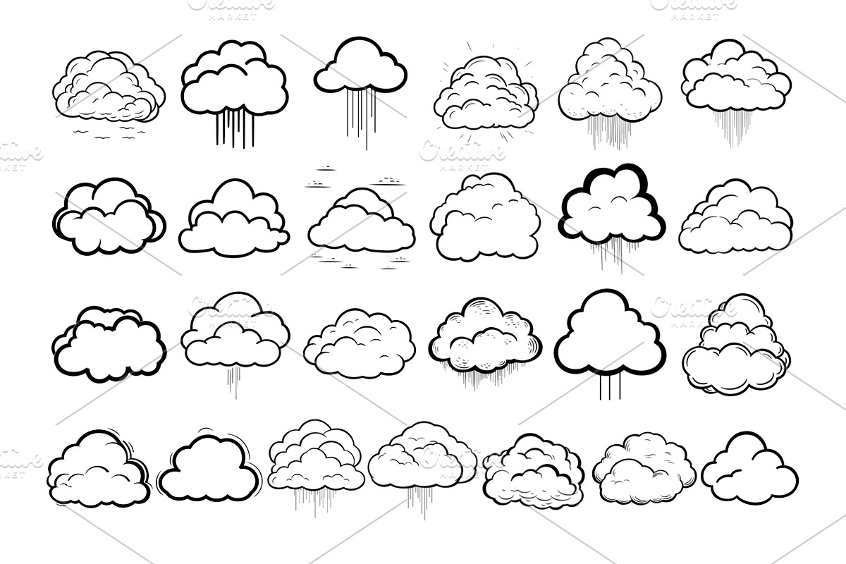50 Clouds Procreate Stamps Brushes, a Brush Add-On by Procreate Sale (Photo 5 of 6)