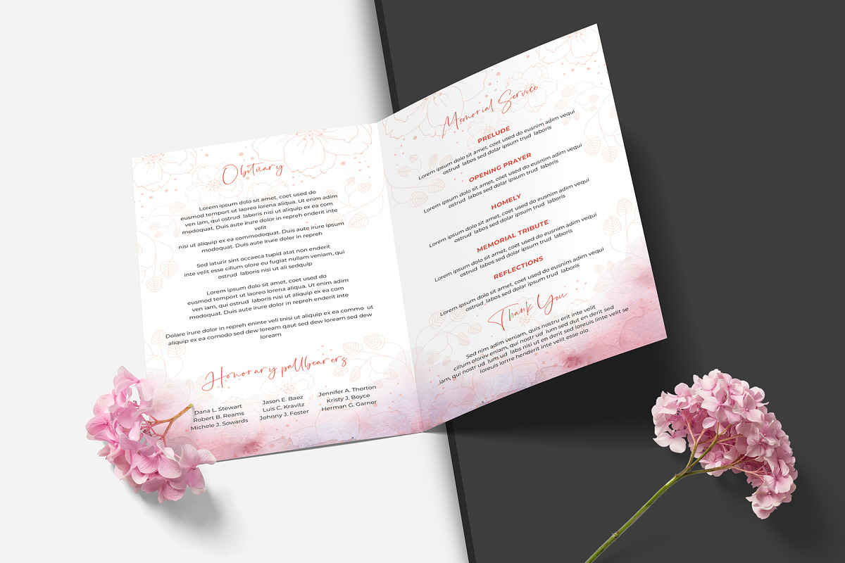 Funeral Program And Prayer Card, a Brochure Template by crazyOWL (Photo 4 of 7)