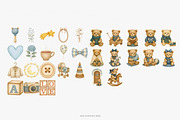 teddy bears and nursery clipart, a Decorative Illustration by Pink Studio Art (Thumbnail 8 of 10)