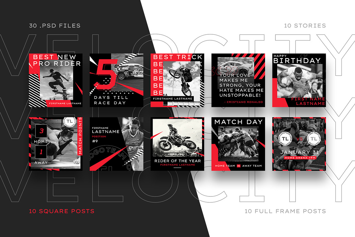 VELOCITY - HI-SPEED IG KIT, a Social Media Template by GOAT Design Co. (Photo 9 of 10)