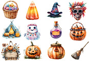 Boho Halloween Trick or Treat Clipar, an Illustration by Designworld (Thumbnail 4 of 5)