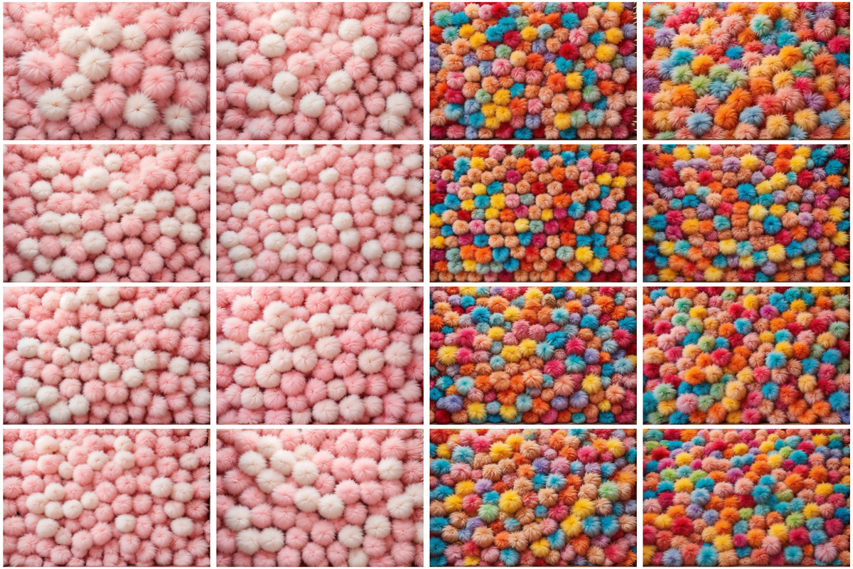 Colorful Fluffy Fur Balls Wallpaper, a Texture Graphic by Forhadx5 (Photo 3 of 4)