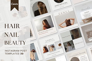 Hair Beauty Instagram Template CANVA
