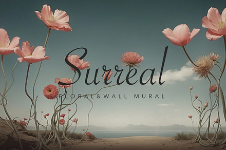 Surreal Floral Wall Mural&Wallpaper, a Wallpaper Graphic by sibel dayı