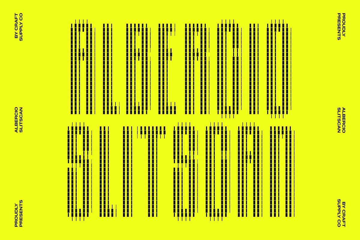 Albercio Slitscan, a Sans Serif Font by Craft Supply Co. (Photo 1 of 8)
