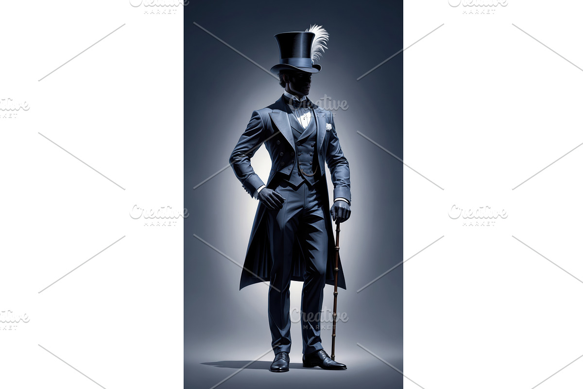 Elegant man in vintage formal attire, an Illustration by tilialucida