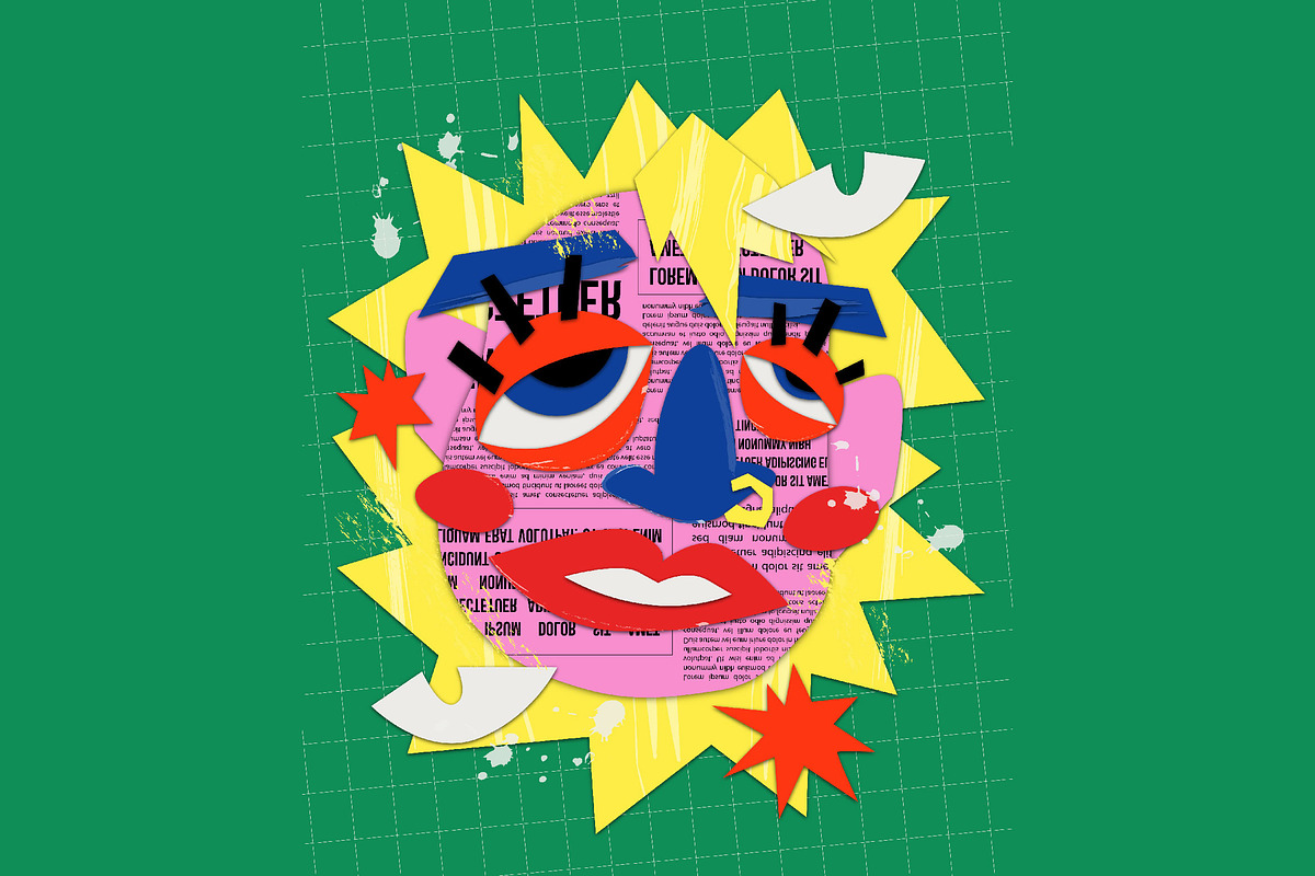 Abstract Collage Figure Illustration, an Illustration by graphicook