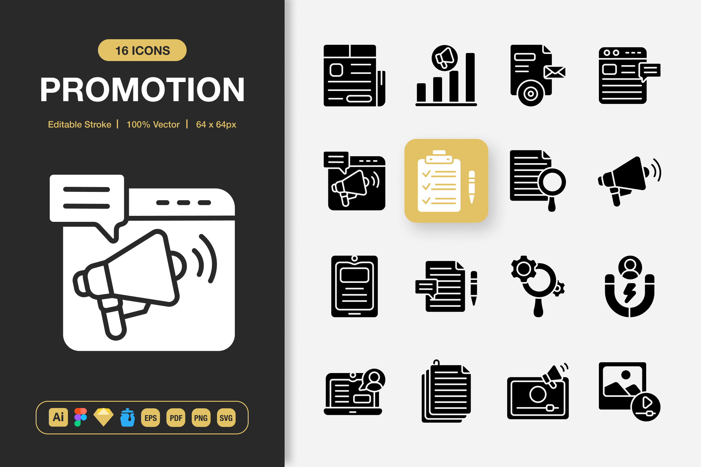 Promotion Solid Icons, a Solid Icon by Spacepixel Creative