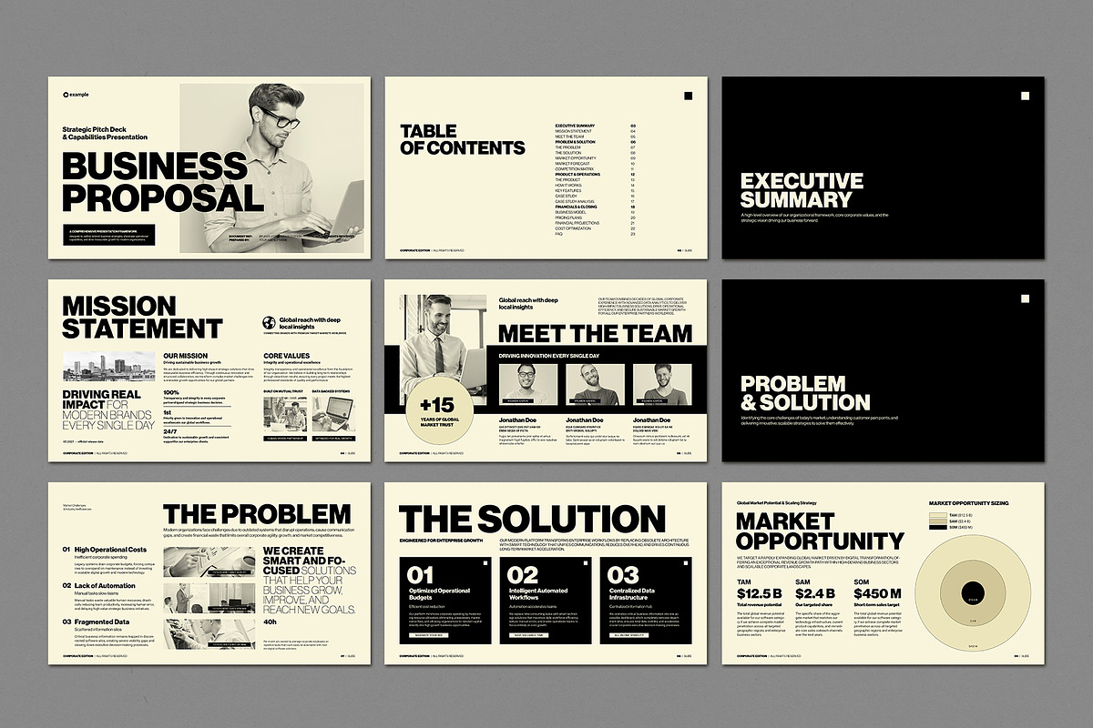 Editorial Business Proposal InDesign, a Presentation Template by TypoEdition (Photo 2 of 4)