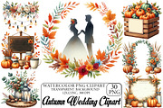 Watercolor Autumn Wedding Clipart, an Illustration by DreamPrint404 (Thumbnail 1 of 6)