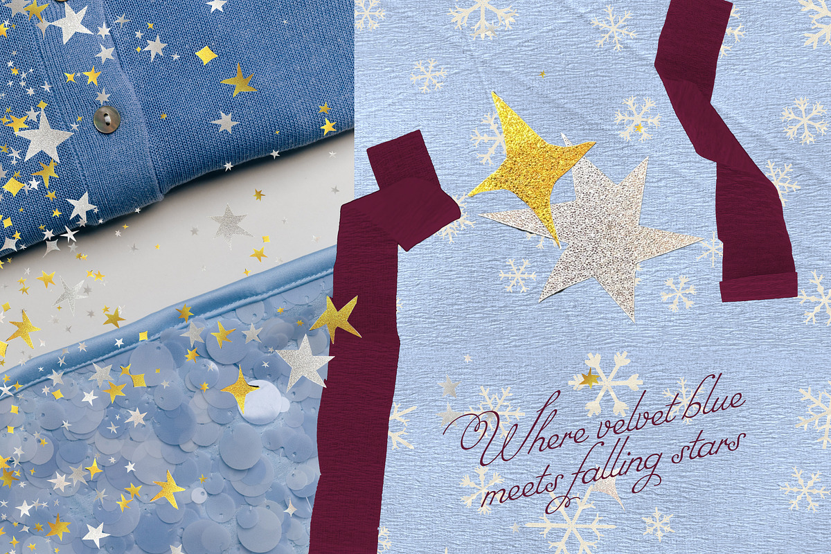 Crepe Snowflakes and Glitter Stars, an Object Graphic by Anzhelika (Photo 2 of 12)
