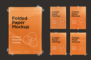 5 Folded Paper Poster Mockups, an Advertising Mockup by DreamVisuals (Thumbnail 1 of 3)